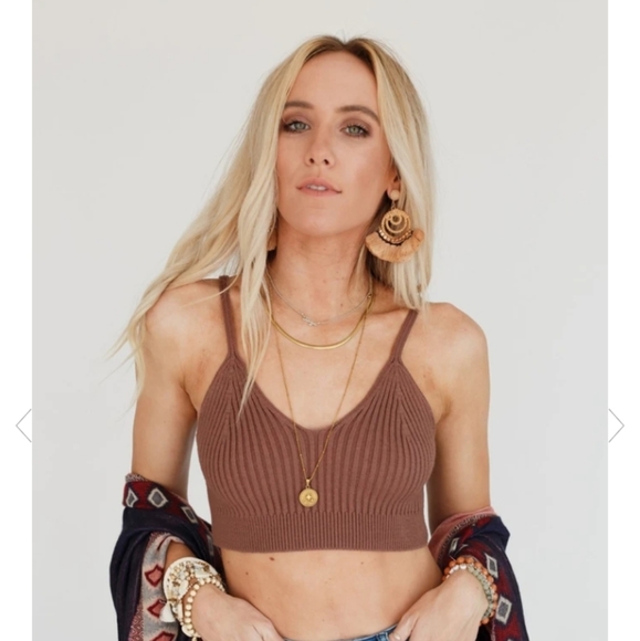 NWT Three Bird Nest Ribbed Knit Bralette size XS/S - Picture 3 of 8